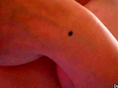 Chubby tattooed babe slaps and teases her massive hairy ass solo