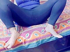 neeru rubs hairy big pussy with carrot masturbation