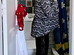 Granny Maria's Toilet Peek Turns into Evening Tease Fun