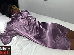 Ebony girlfriend early morning oiled doggystyle before work