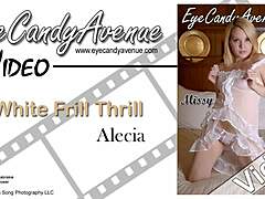 missy hartley strips sheer lingerie baring shaved teen pussy