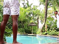 curvy milf takes two huge bbc at florida resort outdoors