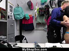 teen shoplifter rides guard's cock to escape trouble