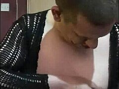 Bisexual crossdressing sissy faggot humiliated in heels stockings takes real cock ass fucking close up cumshot