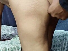 blindfolded ebony begs for huge fat cock domination oily ass worship panty sniff