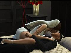 Wedding night honeymoon couple sims romp