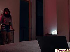 hot 18+ teen savors twin girlfriend's milf pussy in hardcore lesbian face sitting kiss fest