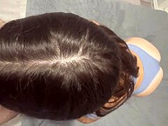 stepsister sneaks blowjob after parents leave bent over