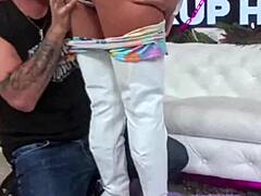 petite brunette sasha tatcha roughly throat fucked bent over doggystyle