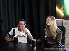 horny blonde in lingerie gives sloppy blowjob to skinny guy until he's drooling yasmin pariz and ktal