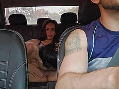 App driver picks up hot lesbian couple from party for car fun 🔥👭