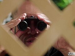 Married milf-next-door Aviana Violet rides peeping neighbor cowgirl doggystyle