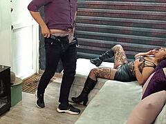 Horny Latina hotwife confesses creampie cheating as husband licks cumdrip pussy