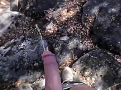 athletic blonde fitness babe fucks monster cock pov in sequoias outdoors