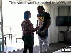 Blue Haired Xoe Grim Deepthroats BBC Louie Smalls in Stockings!