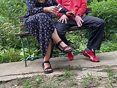 so my curvy mother in law flashed me outdoors and ended up covered in my hot cum