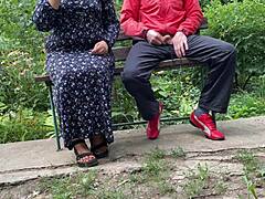 so my curvy mother in law flashed me outdoors and ended up covered in my hot cum