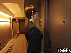 Hot shemale sucks weenie in hardcore assfucking pain spanking!