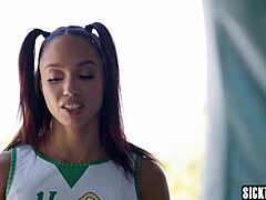 Petite Ebony Cheerleader Alexis Tae Anal By Stepdad!