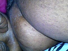 Sexy Ebony BBW Vibes Her Hairy Pussy