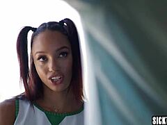 Petite Ebony Cheerleader Alexis Tae Anal By Stepdad!