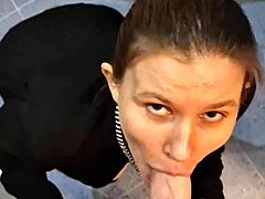 Skinny Tanned Brunette Neighbors Fuck More in Homemade Bathroom