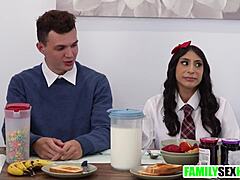 sneaky teen sucks fucks boyfriend behind stepparents using toys