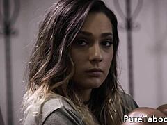 glam babe tempts stepdad with bent over doggystyle seduction fantasy