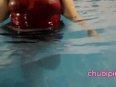 Bold Flashing Big Boobs at Public Swimming Pool Turns Wild