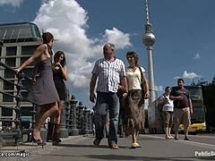 Bound Leather Slut Publicly Fucked by Monster Cock