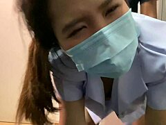 Horny Thai Nurse Begs Friend to Fuck Her Hard in Hospital