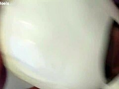 milf in pantyhose and heels with perfect tits big ass swallows deepthroat cum