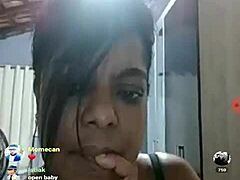 brazilian bbw shakes massive tits on live cam