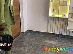 slim ebony pa teases in yoga with wet curves