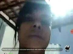 brazilian bbw shakes massive tits on live cam