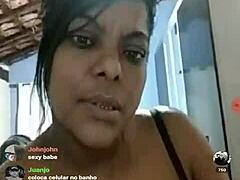 brazilian bbw shakes massive tits on live cam