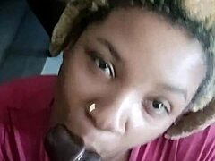 Eboni Princess Deepthroats Ebony Cock in Silent Sloppy POV