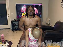 EbonY Cleo Panda's Bald Asshole Stretched by Cock