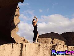 Petite Latina Joy Lamore Poses Naked Outdoor Stripping Sexy