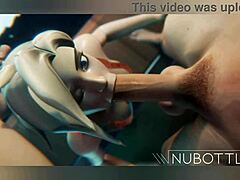 overwatch mercy blonde big tits monster cock blowjob cumshot compilation 😍🍆💦