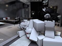 he quietly fucks his fan doggystyle on the bed