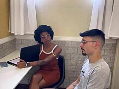 Gym Receptionist Bareback Fucked By Big Black Cock Deepthroat And Creampie