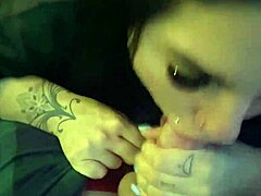 Lingerie-clad Asian teases with blowjob and pussy lick