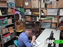 black busty thief, ready for security guard's rough punishment fuck?