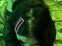 Lingerie-clad Asian teases with blowjob and pussy lick