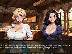 step sisters shocked by farmer's huge cock in taboo hentai game ep 14