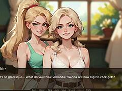 step sisters shocked by farmer's huge cock in taboo hentai game ep 14