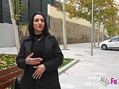 nelia estrada's huge tits flash madrid on wild public sex tour