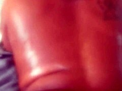 oiled ebony bride's big ass gets massaged deep