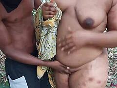 thick ebony ass bitch rides boyfriend outdoors hairy